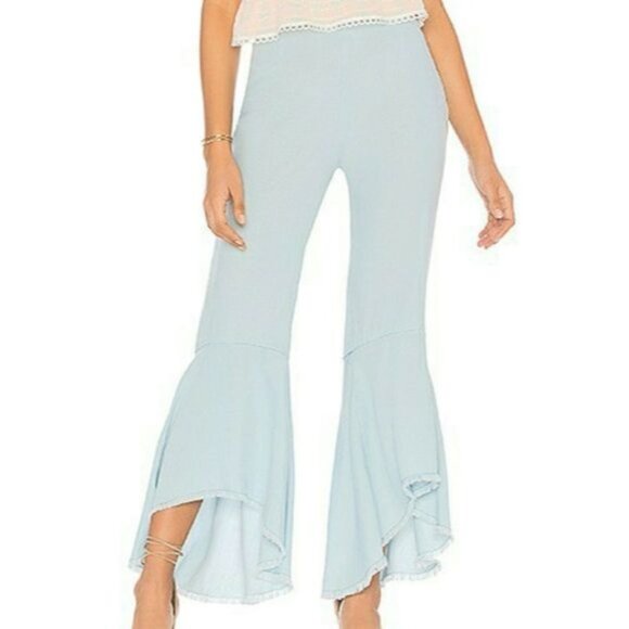 BB Dakota Atwell blue, boho, hi low, wide leg pants, size 0 - Picture 1 of 14